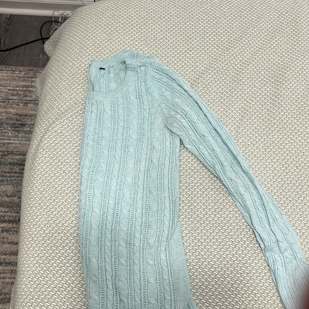 Light blue AE cable knit sweater